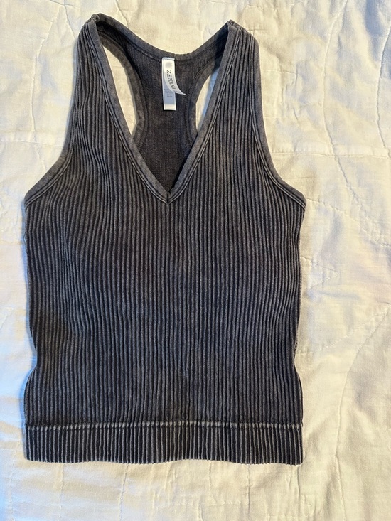 Zenana Outfitters Tops - Zenana Outfitters Washed Ribbed Racerback V-Neck Tank Top.